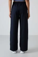 Tommylife Toptan Rahat Form Geniş Paça Kadın Eşofman Alt 94567 Lacivert