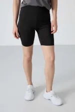 Tommylife Toptan Yüksek Bel Biker Kadın Tayt 91012 Siyah