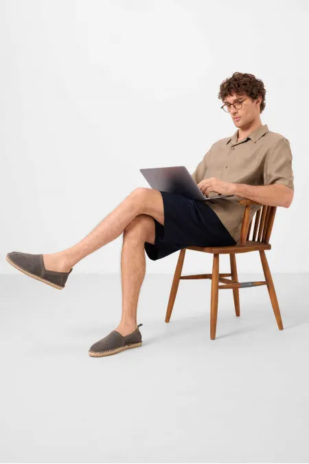 Short chino extensible léger, coupe standard, tissé, Tommylife Wholesale, bleu marine, référence 81291