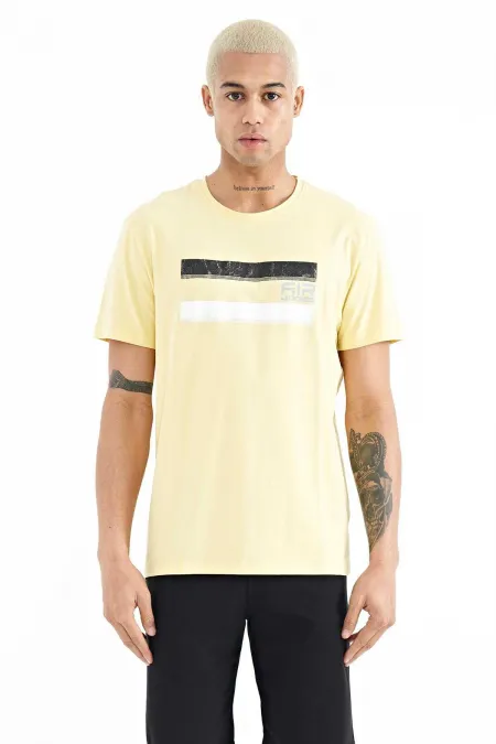 Tommylife Wholesale Donald Trump Crew Neck Standard Fit Printed Men's T-Shirt 88217 Yellow