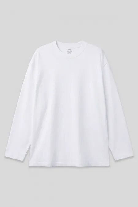 Tommylife Toptan Beyaz Basic O Yaka Erkek Sweatshirt - 88107