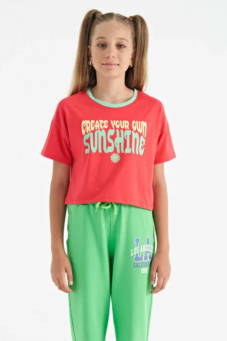 T-shirt Tommylife Wholesale Rose Gold Printed Round Neck Oversize Short Sleeve Girls - 75111