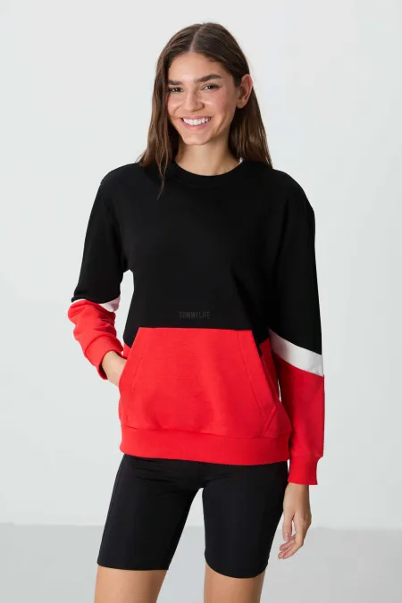Tommylife Toptan O Yaka Oversize Kadın Sweatshirt 97289 Siyah Tommylife Toptan O Yaka Oversize Kadın Sweatshirt 97289 Siyah