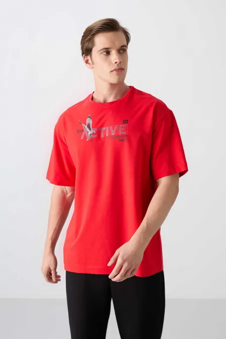 Tommylife Toptan O Yaka Oversize Baskılı Erkek T-Shirt 88344 Fiesta