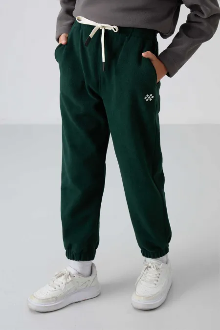 Pantalon de jogging en polaire Tommylife Wholesale pour garçon, coupe standard, vert pin, référence 11220