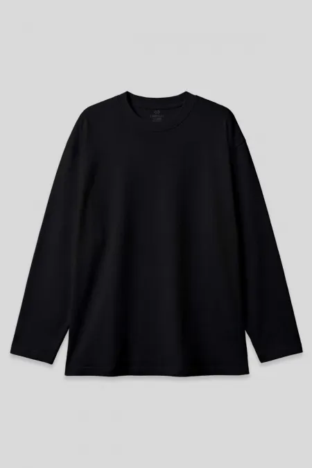 Tommylife Toptan Siyah Basic O Yaka Erkek Sweatshirt - 88107