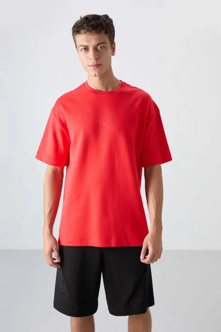 Tommylife Wholesale Crew Neck Oversize Printed Men's T-Shirt 88324 Fiesta