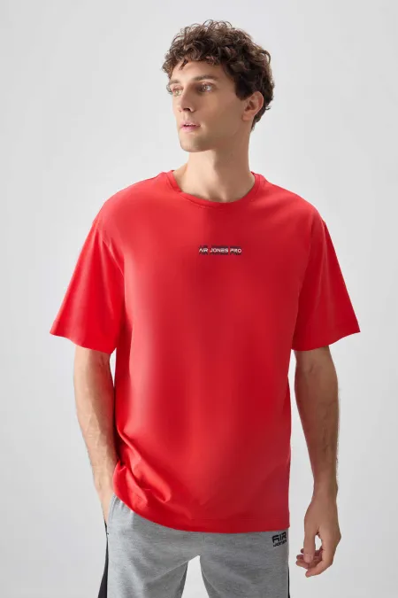 Tommylife Wholesale Crew Neck Oversize Printed Men's T-Shirt 88354 Fiesta