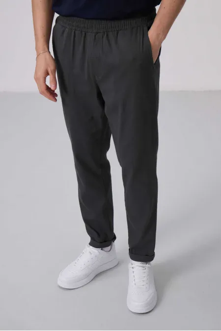 Pantalon chino extensible léger tissé coupe standard Tommylife Wholesale 82175 Anthracite