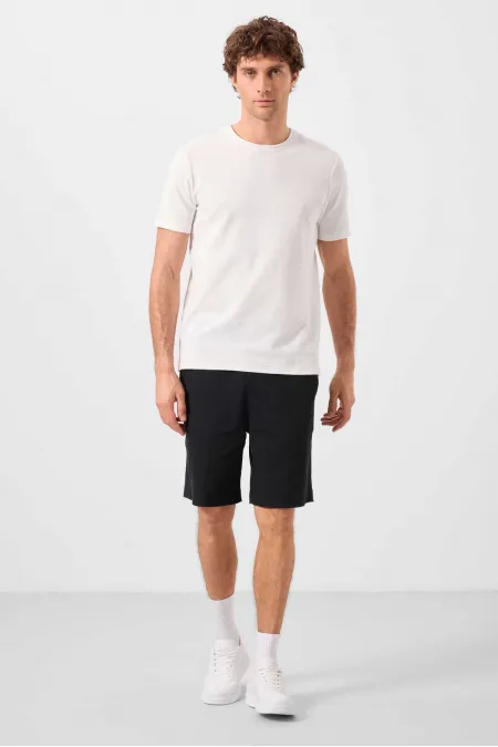 Short chino extensible léger, coupe standard, tissé, Tommylife Wholesale, noir, référence 81289