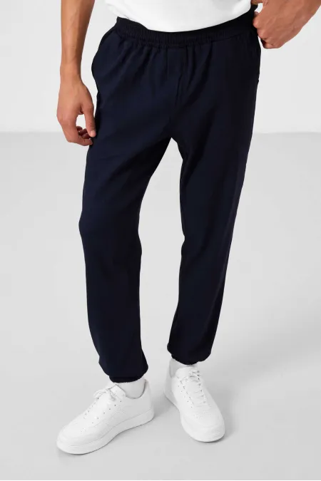 Pantalon chino extensible léger, coupe standard, tissé, Tommylife Wholesale, bleu marine, référence 82176