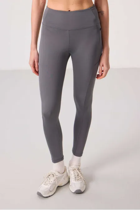 Leggings de performance Tommylife en polyester souple, coupe standard, pour femmes - Gris foncé 94667