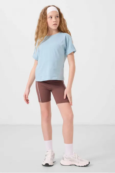 Leggings pour filles Tommylife Wholesale, coupe standard flexible, performance basique, réf. 75189, marron