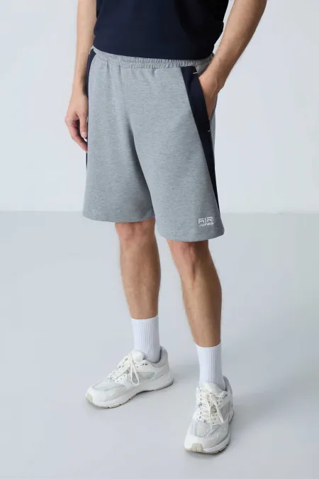 Short basique confort Tommylife pour homme, gris chiné, référence 81280 (vente en gros)