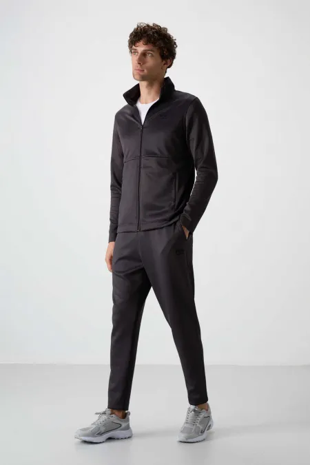 Tommylife Wholesale Bran Standard Fit Scuba Basic Men's Tracksuit Set 85199 Anthracite
