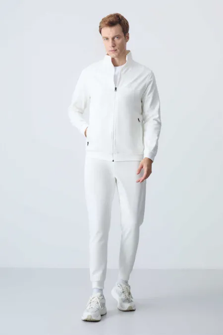 Tommylife Toptan Hugo Rahat Kalıp Jogger Erkek Eşofman Takım 85198 Ekru