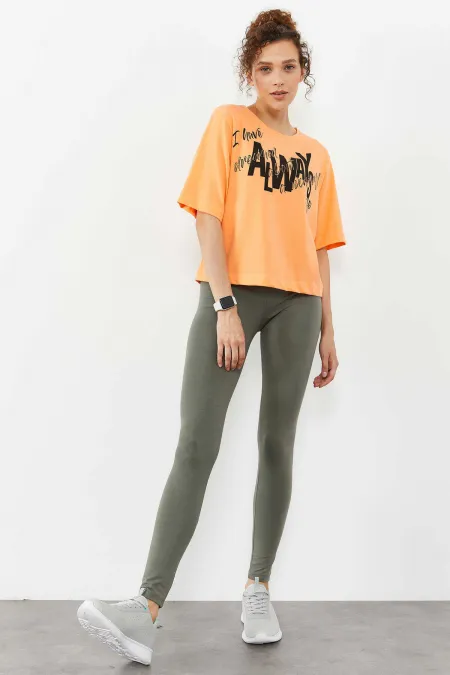 Leggings Tommylife Wholesale Çağla taille haute, coupe slim, jambes étroites - 94011