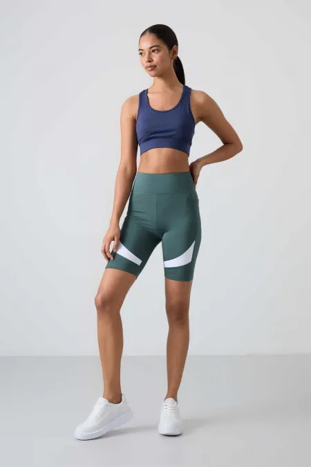 Leggings motardes taille haute Tommylife pour femmes, vert forêt, référence 91012 (vente en gros)