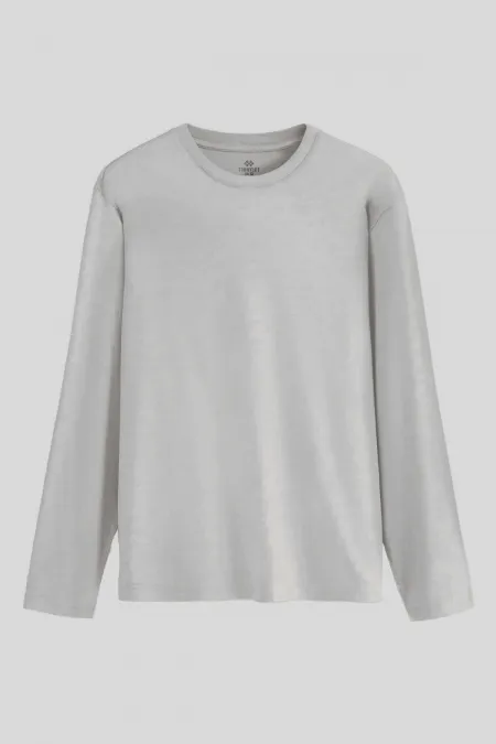 Sweat-shirt Tommylife en gros, gris chiné, col rond, basique, pour homme - 87997