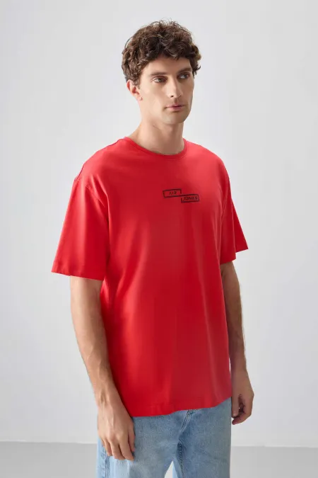 Tommylife Wholesale Crew Neck Oversize Printed Men's T-Shirt 88361 Fiesta