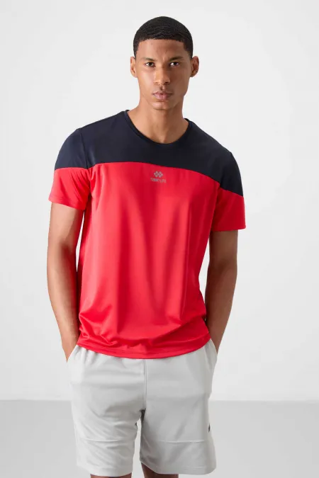 Tommylife Wholesale Crew Neck Standard Fit Active Sport Men's T-Shirt 88386 Red