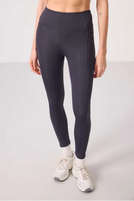 Leggings de performance Tommylife en polyester souple, coupe standard, pour femmes - 94667 Anthracite