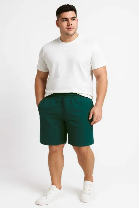 Short homme grande taille Tommylife, coupe décontractée, vert pin, cordon de serrage et poches - 81297