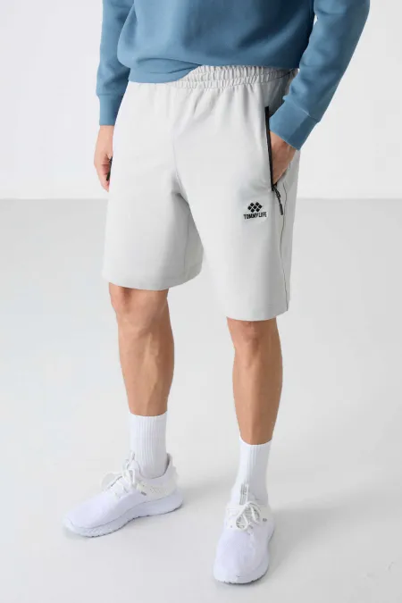 Short basique Tommylife pour homme, coupe standard, référence 81136, couleur pierre.