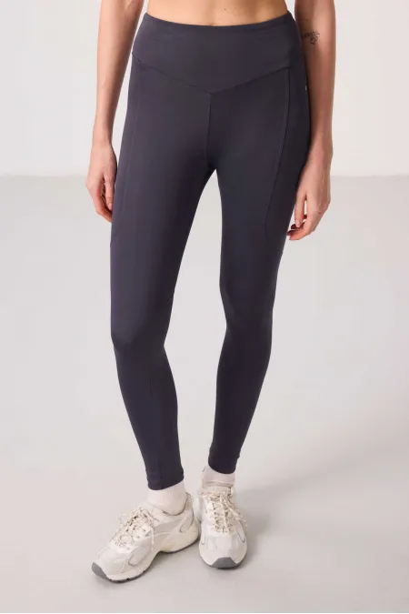 Leggings de performance extensibles en polyester Tommylife Wholesale pour femmes - 94666 Anthracite