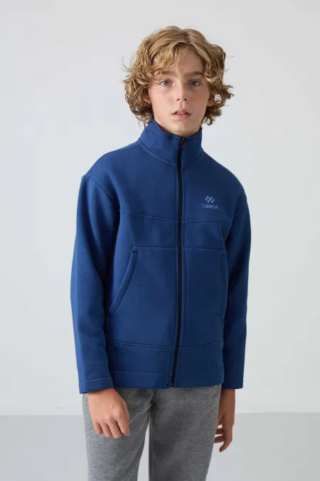 Tommylife Toptan Garson Boy Dik Yaka Standart Kalıp Basic Erkek Çocuk Sweatshirt 11245 Parlament