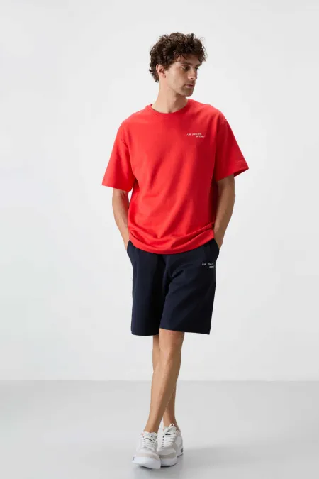 Ensemble t-shirt et short oversize à col rond Tommylife pour homme, coloris Fiesta, bleu marine (réf. 85250).