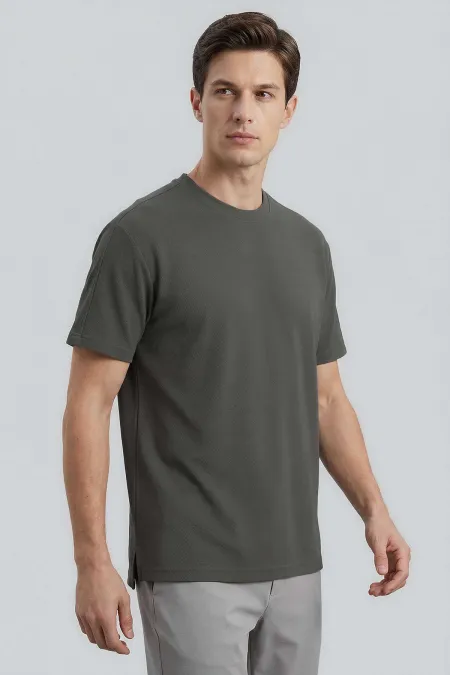 T-shirt homme Tommylife en gros, kaki, coupe confortable, souple et respirant - 88495