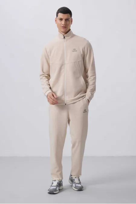 Tommylife Toptan Yüzeyi Dokulu Rahat Form Erkek Eşofman Takım 85273 Bej