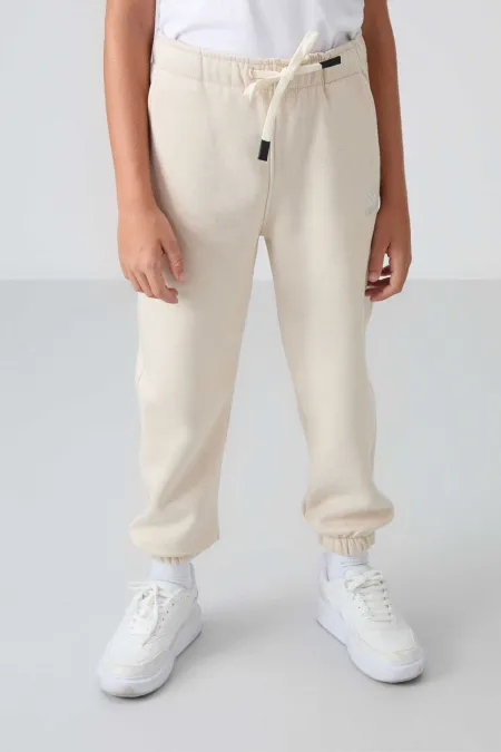 Tommylife Toptan Garson Boy Jogger Standart Kalıp Erkek Çocuk Eşofman Alt 11225 Bej
