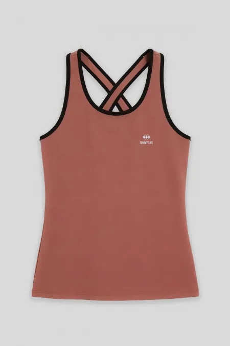 Débardeur de sport sans manches à bretelles et coupe standard pour femme Tommylife Wild Rose (vente en gros) - 97094