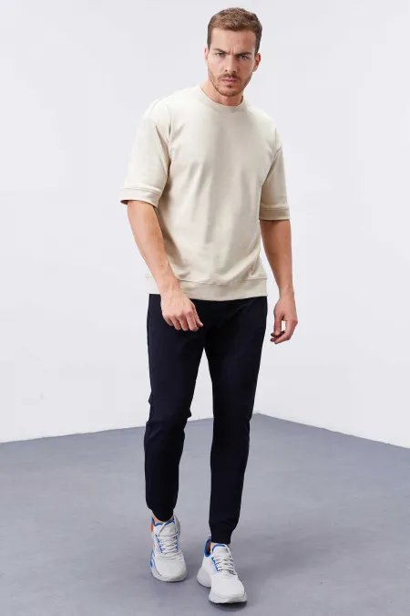 Pantalon de jogging slim bleu marine Tommylife pour homme, avec poches zippées - 84343