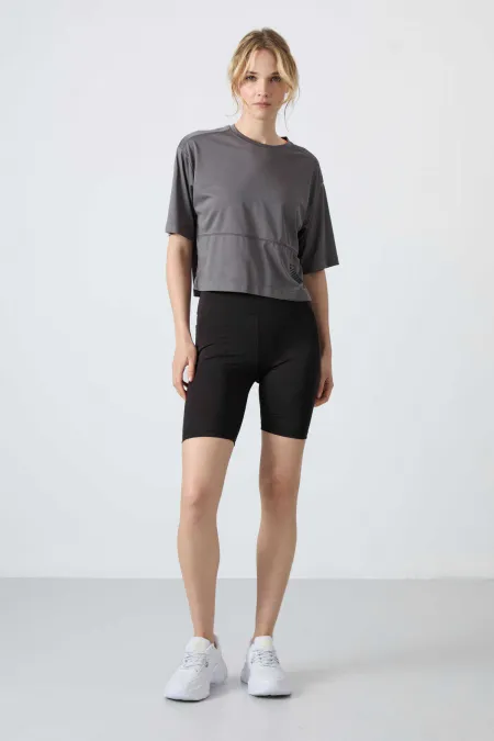 Leggings motardes taille haute Tommylife pour femmes, modèle 91012, noirs (vente en gros)