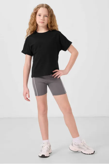 Leggings Tommylife Wholesale Flexible Standard Fit Basic Performance pour filles 75189 Gris foncé