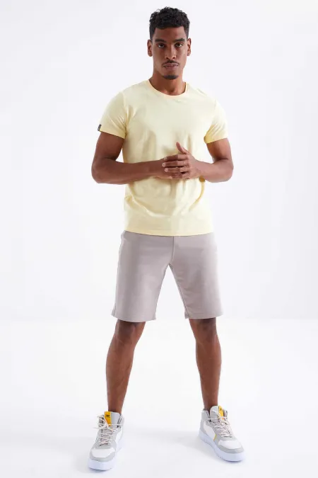 Tommylife Toptan Koyu Bej Bağcıklı Standart Kalıp Basic Erkek Şort - 81212 Tommylife Toptan Koyu Bej Bağcıklı Standart Kalıp Basic Erkek Şort - 81212
