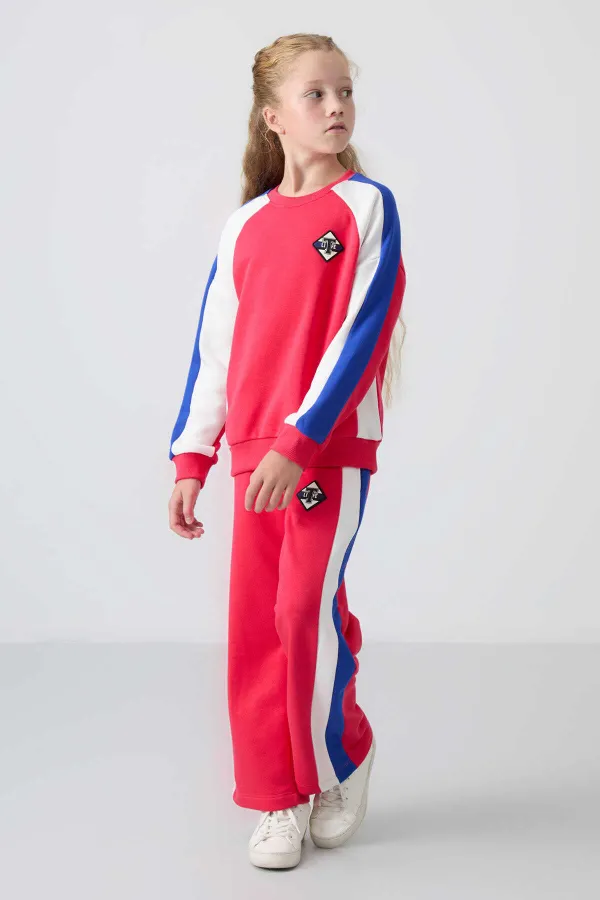 Ensemble de survêtement Tommylife Wholesale pour filles de 7 à 15 ans, col rond, coupe standard, réf. 75165 Viva Red