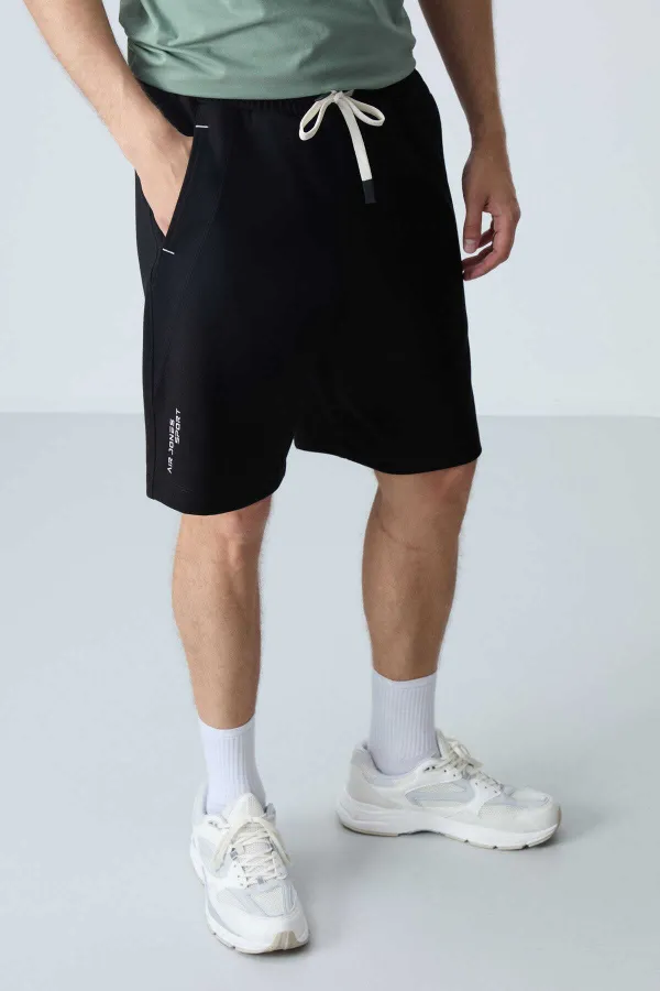 Tommylife Toptan Comfort Fit Basic Erkek Şort 81278 Siyah