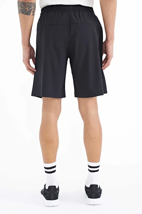Tommylife Toptan Siyah Yan Cep Detaylı Lastikli Erkek Şort - 81238