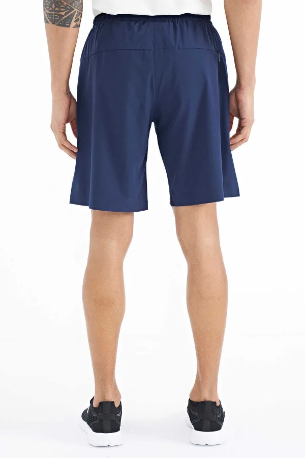 Tommylife Toptan İndigo Yan Cep Detaylı Lastikli Erkek Şort - 81238