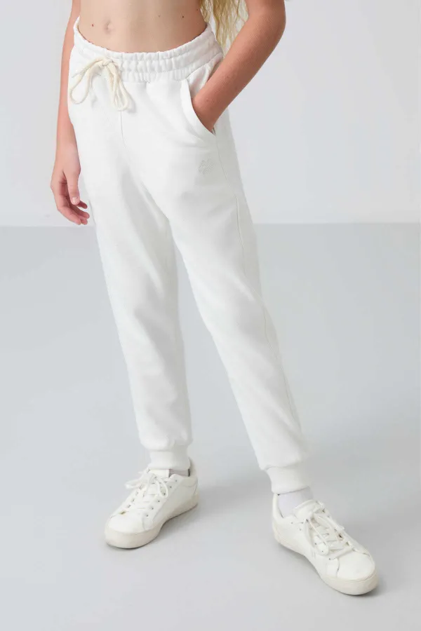 Ensemble de survêtement à capuche coupe standard pour filles de 3 à 9 ans Tommylife Wholesale 75148 Écru