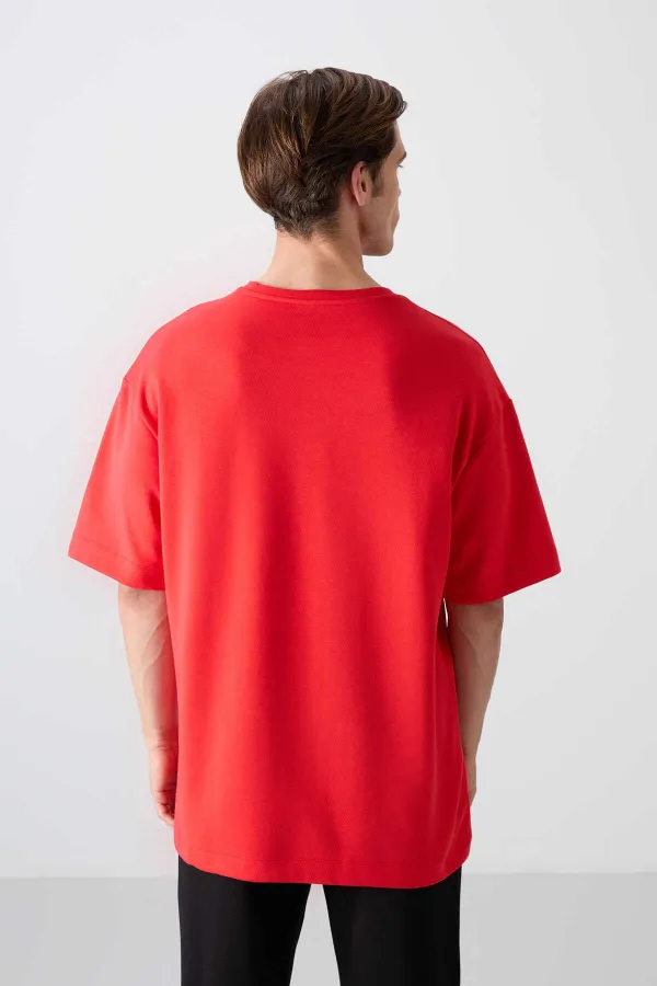 Tommylife Wholesale Crew Neck Oversize Printed Men's T-Shirt 88326 Fiesta