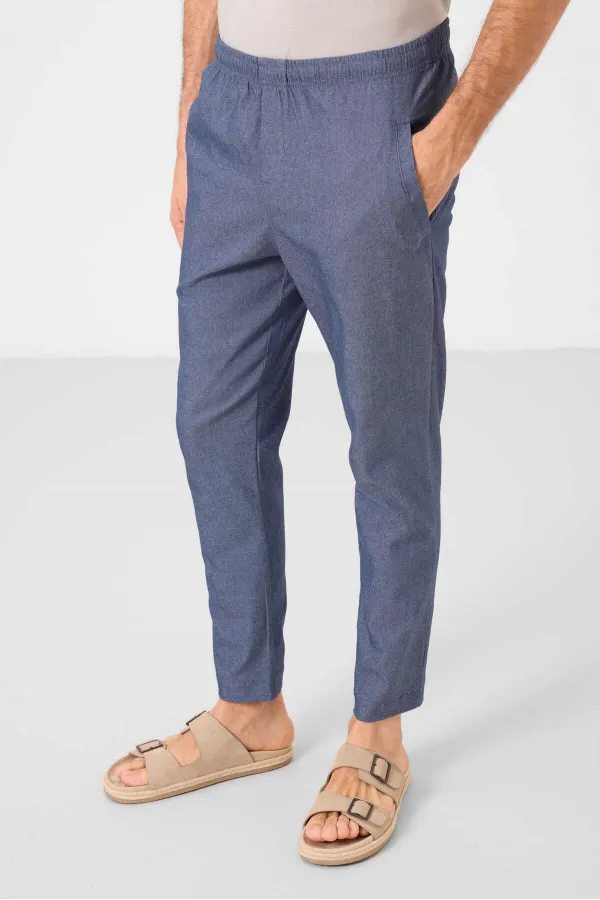 Jean chino extensible léger, coupe standard, tissé, Tommylife Wholesale, bleu marine, référence 82179