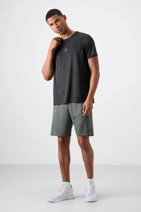 Tommylife Toptan O Yaka Standart Kalıp Aktif Spor Erkek T-Shirt 88397 Siyah