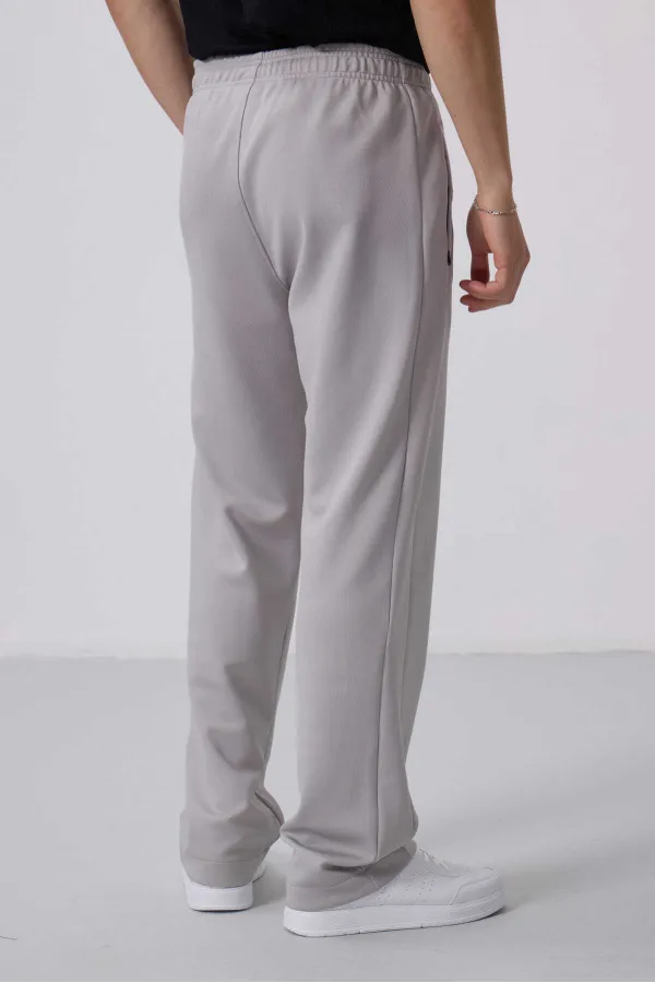 Pantalon palazzo pour homme Tommylife Wholesale, coupe standard, surface texturée, référence 82171, couleur pierre