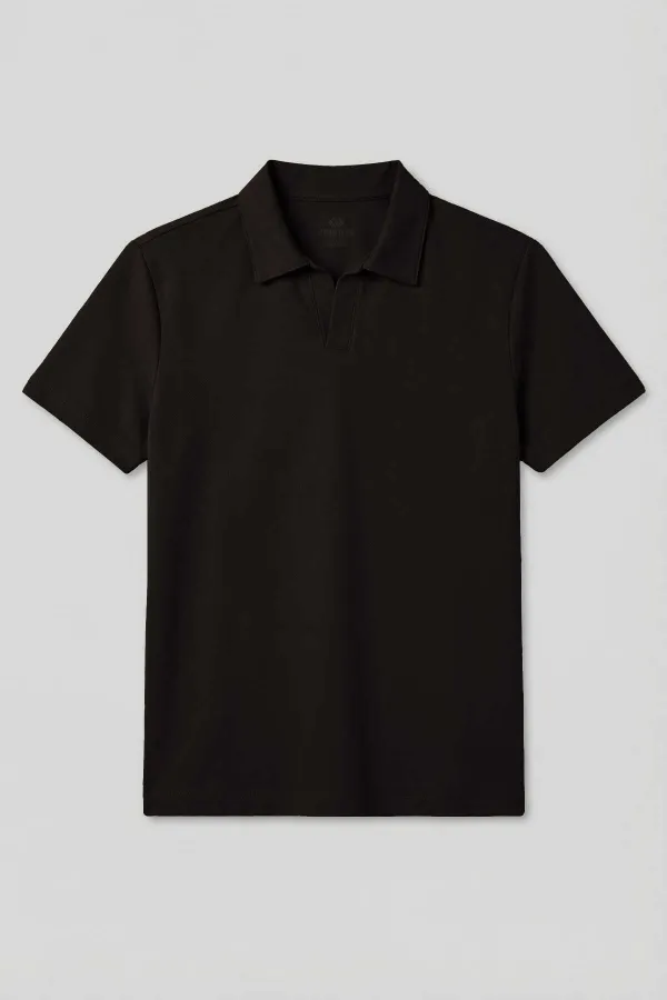 T-shirt polo marron Tommylife Wholesale pour homme, coupe confortable, texture douce - 88496