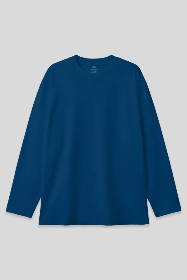 Tommylife Toptan İndigo Basic O Yaka Erkek Sweatshirt - 88107